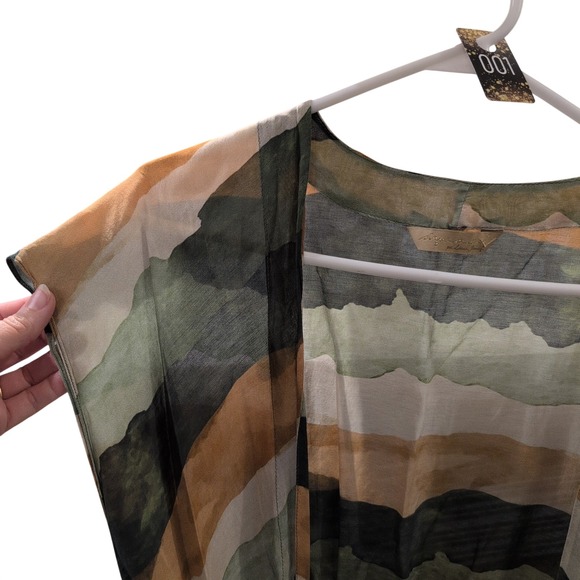 Agua de Coco Liana Thomaz Striped Kimono Swimsuit Cover Up Beach Maxi Dress OS U - Picture 5 of 5